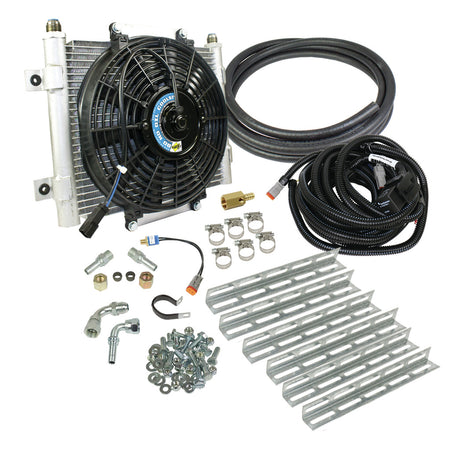 Xtrude Transmission Cooler with Fan - Complete Kit 1/2in Lines